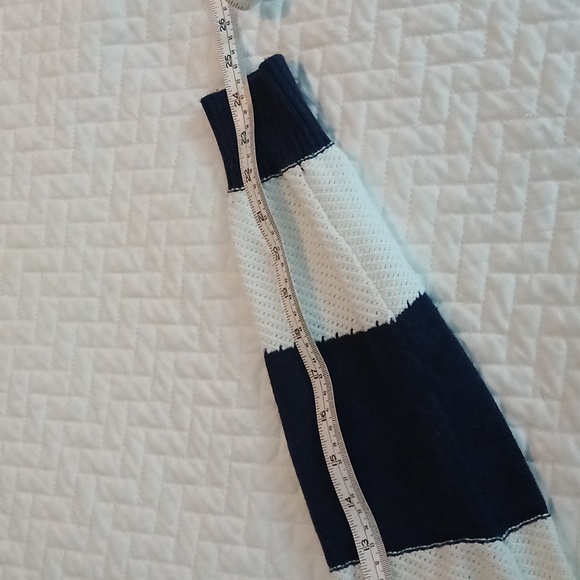 Sundry La mer navy & white striped crewneck embroidered sweater M - Picture 7 of 15